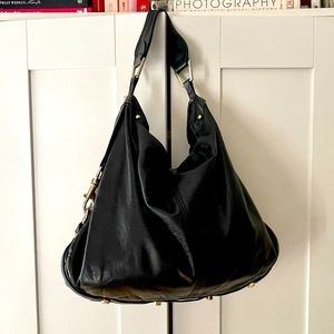 Rebecca Minkoff Y2K Nikki Ebony Black Leather Slouchy Hobo Shoulder Bag Big Tote